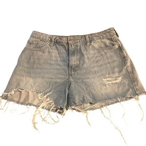 Forever 21 Blue Jean Shorts Distressed Raw Hem